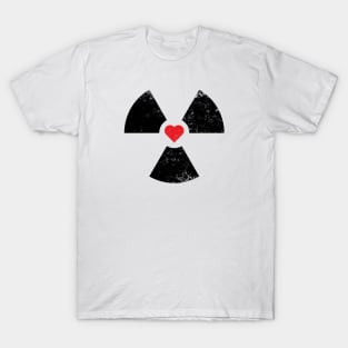 Radioactive Sign Radiation Symbol Nuclear Hazard Heart T-Shirt